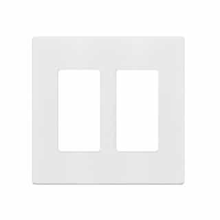 2-Gang Decora/GFCI Screwless Wall Plate, Mid-Size, White