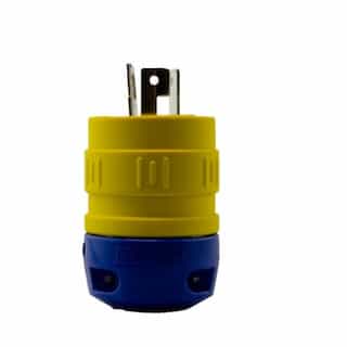 Perma-Link Plug, 3P/3W, 1 Ph, 20A, 125V-250V, Medium, Yellow