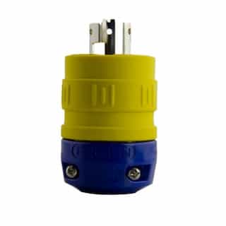 Perma-Link Plug, 3P/3W, 1 Ph, 10/20A, 250V/600V, Medium, Yellow