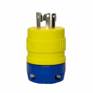 Perma-Link Plug, 3P/3W, 1Ph, 30A, 125/250V, Medium, Yellow