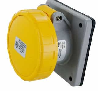 5-in 20A Pin & Sleeve Watertight Angled Receptacle, 2P/3W, 250V, Blue