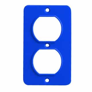 Coverplates for Dual-Side 1-Gang Outlet Box, Duplex, Blue