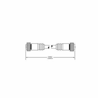 20-ft MiniSync, M Straight, F Straight, Double End, 4-poles, 16 AWG