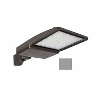 150W LED Shoebox Light w/ 4-in Round Pole, 0-10V Dim, 120-277V, 22421 lm, 5000K, Grey