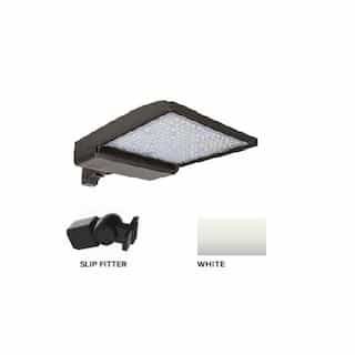 320W LED Shoebox Area Light w/ Slip Fitter Mount, 480V, 0-10V Dim, 43894 lm, 3000K, White