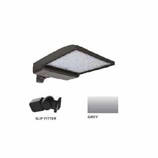 320W LED Shoebox Area Light w/ Slip Fitter Mount, 480V, 0-10V Dim, 46260 lm, 4000K, Grey