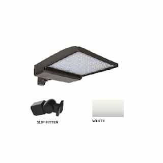 320W LED Shoebox Area Light w/ Slip Fitter Mount, 480V, 0-10V Dim, 46260 lm, 4000K, White