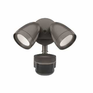 28W 2-Head Motion Sensor Security Light, 2400 lm, Selectable CCT, Bronze