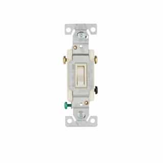 15 Amp Framed Lighted Toggle Switch, Non-Grounding, 3-Way, 120V, Light Almond