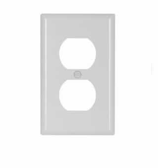 1-Gang Thermoset Duplex Receptacle Wallplate, White