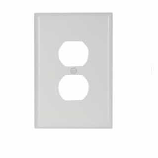 1-Gang Thermoset Oversize Duplex Receptacle Wallplate, White