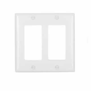 Eaton Wiring 2-Gang Thermoset Decorator Wallplate, White