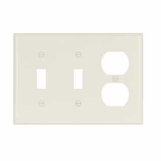 3-Gang Thermoset Duplex Receptacle & Toggle Switch Wallplate, Almond