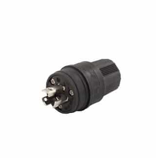 15 Amp Locking Plug, Watertight, Black
