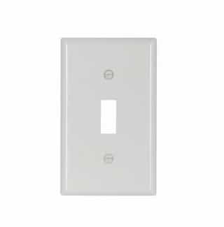 1-Gang Toggle Switch Plate, Standard Size, Thermoset, White
