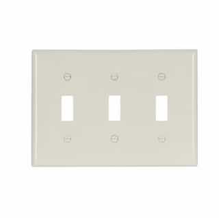 3-Gang Toggle Switch Wall Plate, Standard, Light Almond