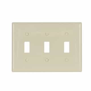 3-Gang Toggle Switch Wall Plate, Standard, Ivory