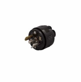 15 Amp Locking Plug, ML3, 125/250V, Black