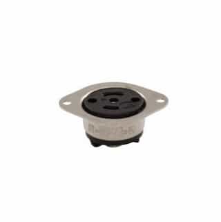 15 Amp Flanged Connector, ML3, Non-Ground, Black