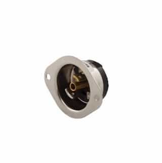 15 Amp Flanged Inlet Connector, ML2, Black