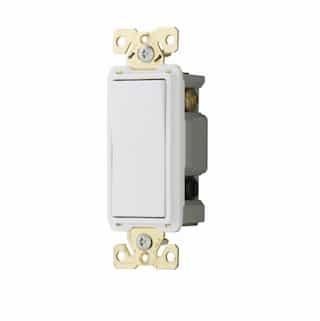 20 Amp 4-Way Rocker Switch, Commercial Grade, White