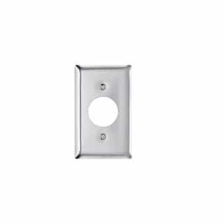 Single Receptacle Wall Plate, 1-Gang, Stainless Steel
