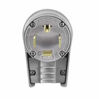 60 Amp Electric Plug, Angled, NEMA 14-60P, Grey