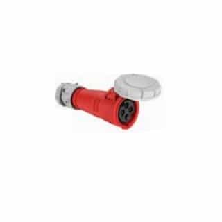 100A/125A Pin & Sleeve Connector, 3-Pole, 4-Wire, 380V-415V, Red