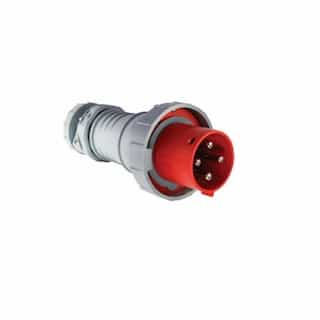32 Amp Pin and Sleeve Plug, 3-Pole, 4-Wire, 440V, Red