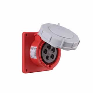 20 Amp Pin and Sleeve Receptacle, 4-Pole, 5-Wire, 480V, Red