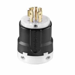 20 Amp Locking Plug, NEMA L21-20, 120/208V, Black/White