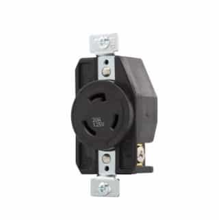 20 Amp Locking Plug, Industrial, Black