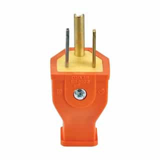 15A Thermoplastic Plug, 2-Pole, 2-Wire, Straight, 125V, Orange