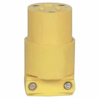 15A Electrical Connector, Straight Blade, 2-Pole, 3-Wire, 125V, Yellow