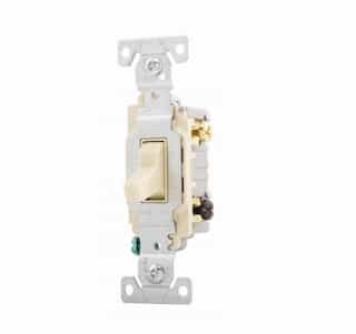 20 Amp Toggle Switch, 3-Way, Commercial, Ivory