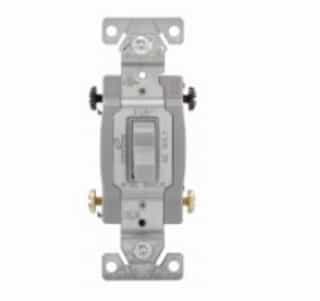 15 Amp Toggle Switch, 4-Way, Commercial, Gray