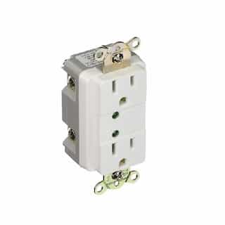 Eaton Wiring 20 Amp Duplex Receptacle w/LED Indicators & Switched Alarm, Hospital Grade, White