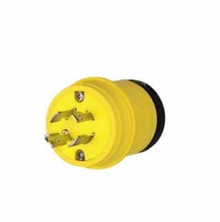Eaton Wiring 20 Amp Locking Plug, Watertight, NEMA L18-20, 120/208V, Yellow/Black