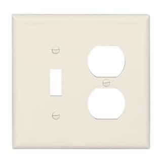 2-Gang Duplex & Toggle Wall Plate, Polycarbonate, Light Almond