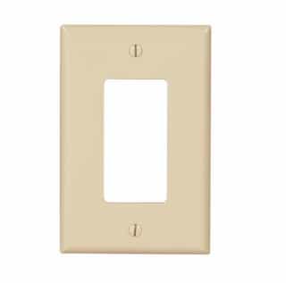 1-Gang Decora Wall Plate, Mid-Size, Polycarbonate, Ivory