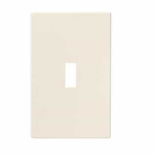 1-Gang Toggle Wall Plate, Mid-Size, Screwless, Light Almond