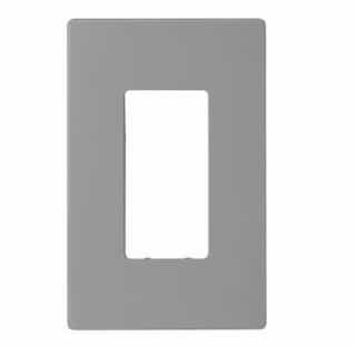 1-Gang Decora Wall Plate, Mid-Size, Screwless, Gray
