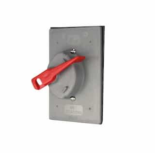 1-Gang Switch Cover, Lockable, Flush Mount, Vertical, Grey