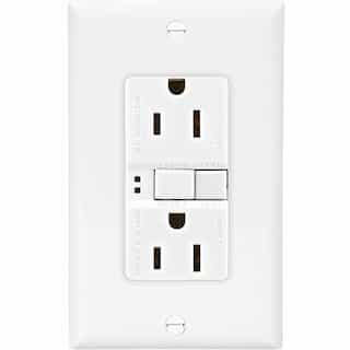 15 Amp Duplex GFCI Receptacle Outlet, White, Pack of 50