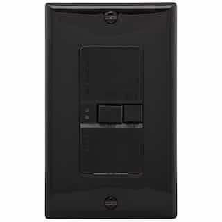 20 Amp Blank Face GFCI Receptacle Outlet, Black