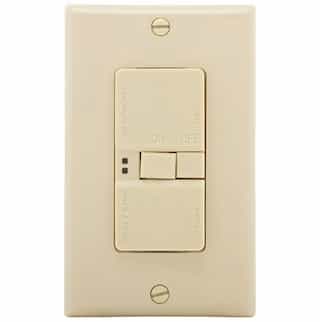 20 Amp Blank Face GFCI Receptacle Outlet, Ivory