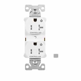 20 Amp Dual Controlled Duplex Receptacle, Tamper Resistant, Gray