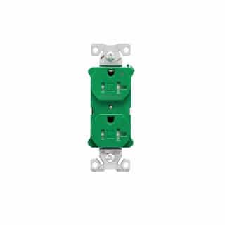 Eaton Wiring 20 Amp Half Controlled Duplex Receptacle, Tamper Resistant, Green