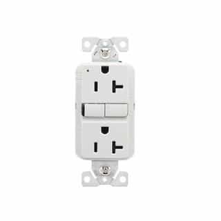 20A TR Slim Self-Test GFCI Receptacle Outlet, B&S, 125V, White