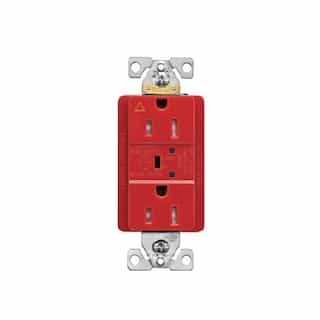 15 Amp Surge Protection Receptacle w/ LED Indicators, Red
